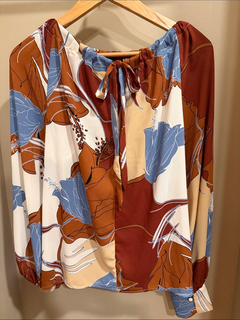 Worthington Multi-Color Floral Off-Shoulder Blouse - Picture 3 of 3